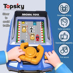 Kids Steering Wheel Racing Car Adventure Game with Music & Sound, Handheld Simulated Learning Driving Cars Toy Birthday Gift for Toddler Boys Girls