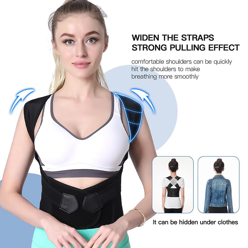 Posture Corrector for Women and Men, Adjustable Shoulder Posture Brace, Back Straightener for Middle and Upper Spine