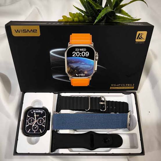 WISME WS67 ULTRA 2 SMART WATCH WITH THREE STRAPS