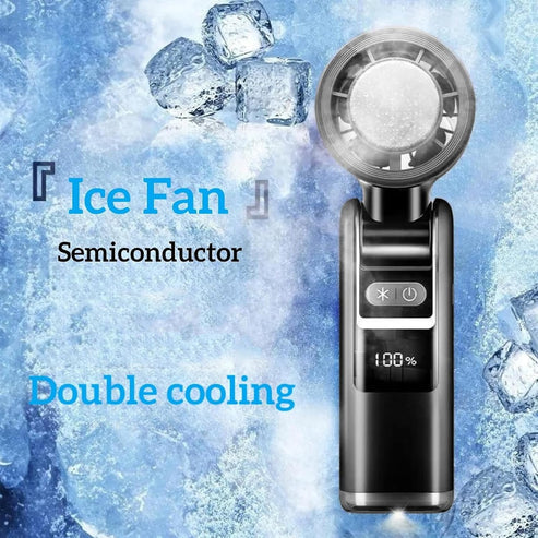 Portable Handheld Fan, 100 Speed Handheld Turbo Fan with Ice Mode, USB Rechargeable Personal Fan, 6000mAh Battery Operated, 24H Max Cooling Time, Small Pocket Desk Fan for Outdoor Travel