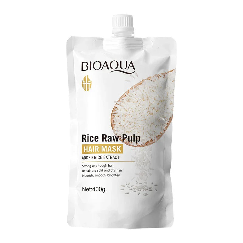 BIOAQUA Rice Raw Pulp Repair Split Dry Nourish Hair Mask 400gm