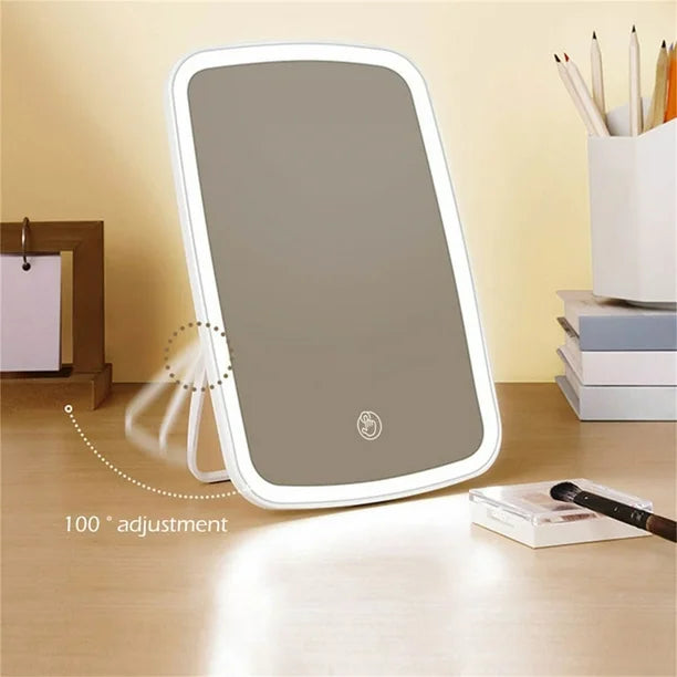 ZTTD Led Cosmetic With Lampstand Type Portable Desktop Small Vanity Mirror