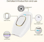 IPL Hair Removal Device, with 5 Energy Level,558,000 Flashes,3 Function, Laser Permanent Hair Remover Painless for Women and Men,Facial,Bikini,Body - White