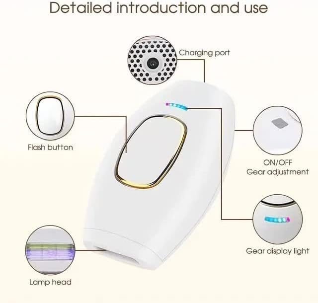 IPL Hair Removal Device, with 5 Energy Level,558,000 Flashes,3 Function, Laser Permanent Hair Remover Painless for Women and Men,Facial,Bikini,Body - White