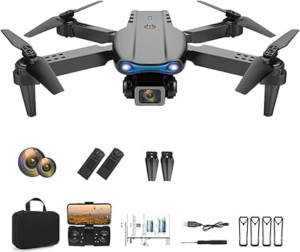 E99 Pro Drone with 4K HD Dual Camera/WiFi FPV, Foldable RC Quadcopter, Auto Hover, Altitude Hold, Headless Mode, App Control
