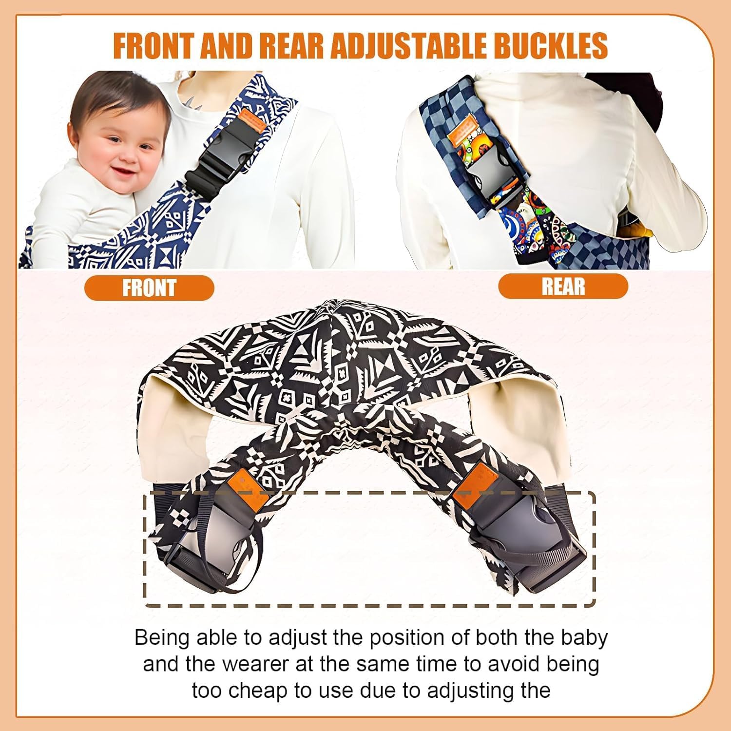 Baby Carrier, Toddler Sling Carrier for Newborn to Toddler, Portable Lightweight Non-Slip Hip Seat Carrier