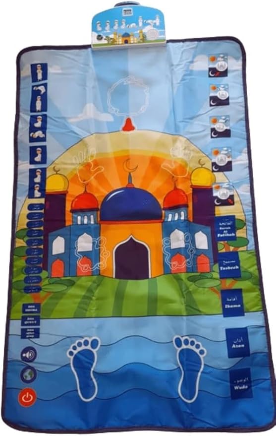 Educational Prayer Mat for Kids, Touch Buttons Interactive Prayer Mat, 22 cm, 6 Layers, Ultra Soft Fabric