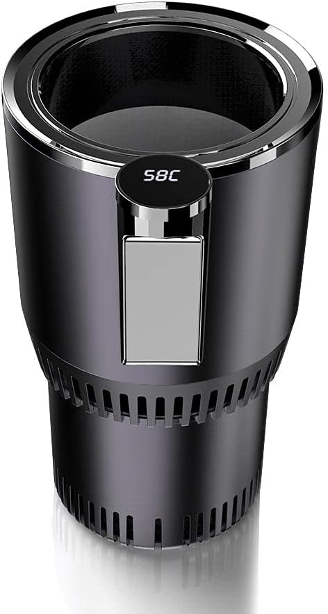 Smart Cup, 2 in 1 Car Drink Cooler Warmer, Car Coffee Cup Cooler Warmer, Personal Thermoelectric Cooling Cup, Mug Holder with Cooling and Heating Functions, Car Cooler Cup (Black)