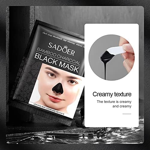 XC XICN SADOER Bamboo Charcoal Blackhead Nose Strips 10pcs / Soften Cutin, Deeply Clean Remove Blackhead and Absorb Oil in Pores,Protected T-zone