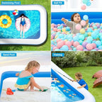 Inflatable Swimming Pool Indoor Outdoor PVC Swimming Pool Cartoon Thickening Swimming Pool for Toddler Kids Pool