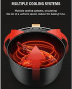 Air Fryer Digital 6L - Rapid Air Convection Technology Cooker, Black Toaster Oven Combo for Oil-Free Cooking, Large Capacity with Smart Controls