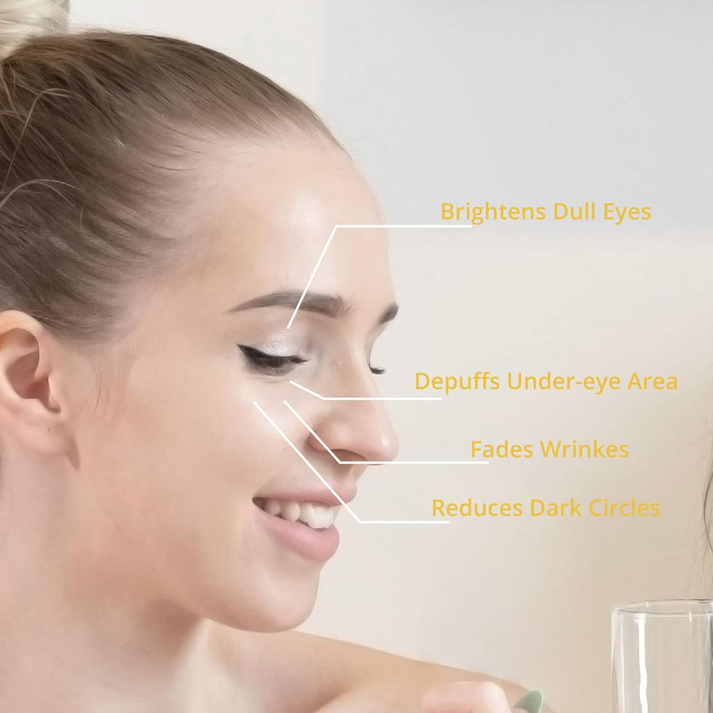 Turmeric Vitamin C Eye Cream,Eye Cream For Dark Circles, Puffiness, Crows Feet and Under Eye Bags with Vitamin C & Hyaluronic Acid for Fine Lines & Wrinkles & Brighten,All Skin Tones