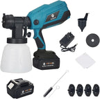 Cordless Paint Sprayer with 2pcs 21V 4.0Ah Cordless Spray Paint Machine 5 Nozzles 3 Patterns 1000ml Battery Powered Paint Sprayer High Pressure Electric for Home Furniture