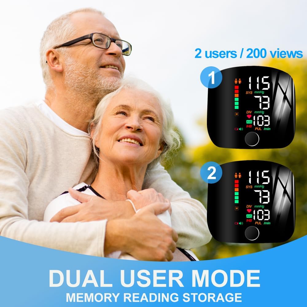 Touch Screen Blood Pressure Monitor, Backlit Display, USB-C Rechargeble -T-17