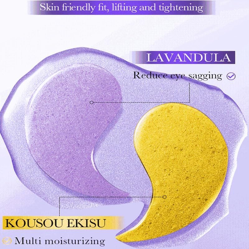 Lavender Eye Masks  Reduce Puffy Eyes & Dark Circles, Purple Eye Skin, Firm & Improve Under Eye Skin for Dark Circles, Puffy Eyes, Fine Lines, Wrinkles, Moisturizing and Hydrating