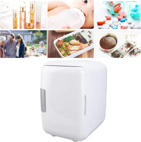 Mini car Fridge 4L Small Refrigerator Fast Cooling Portable with Heating And Cooling Box Detachable Partition, Durable Car Fridge for Skin Care, Cosmetics, Beverage, Food, for Home Office Car (blue)