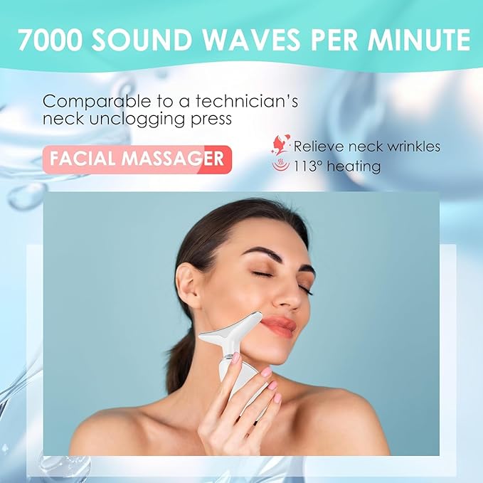 Face Massager Against Wrinkles, Face Beauty Device with 3 Modes, 45°C V Face Beauty Meter Face Device for Skin Tightening & Lifting EMS Face Massage for Women Men V Shape Face Massager Device