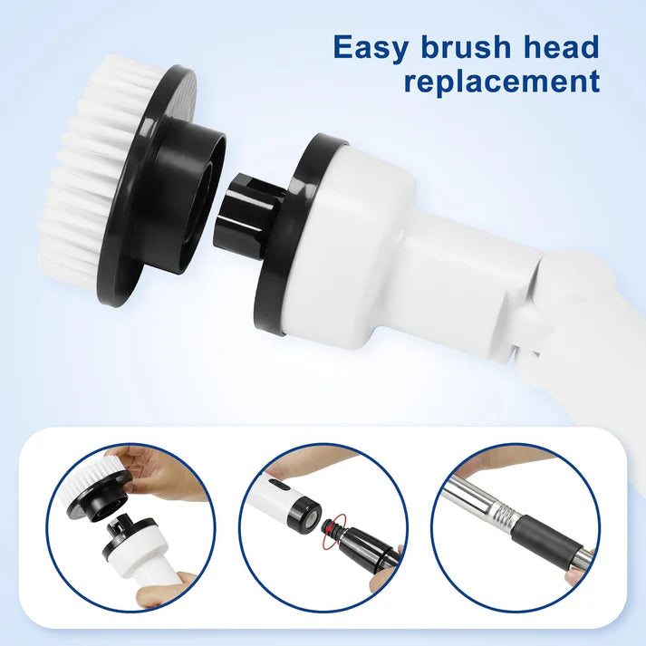 Electric Spin Scrubber Rechargeable Cleaning Brush with 7 Replaceable Brush Heads, Cordless and Portable Power Scrubber, Electric Bathroom Scrubber for Cleaning Tile, Window, Floor, Tub, Car