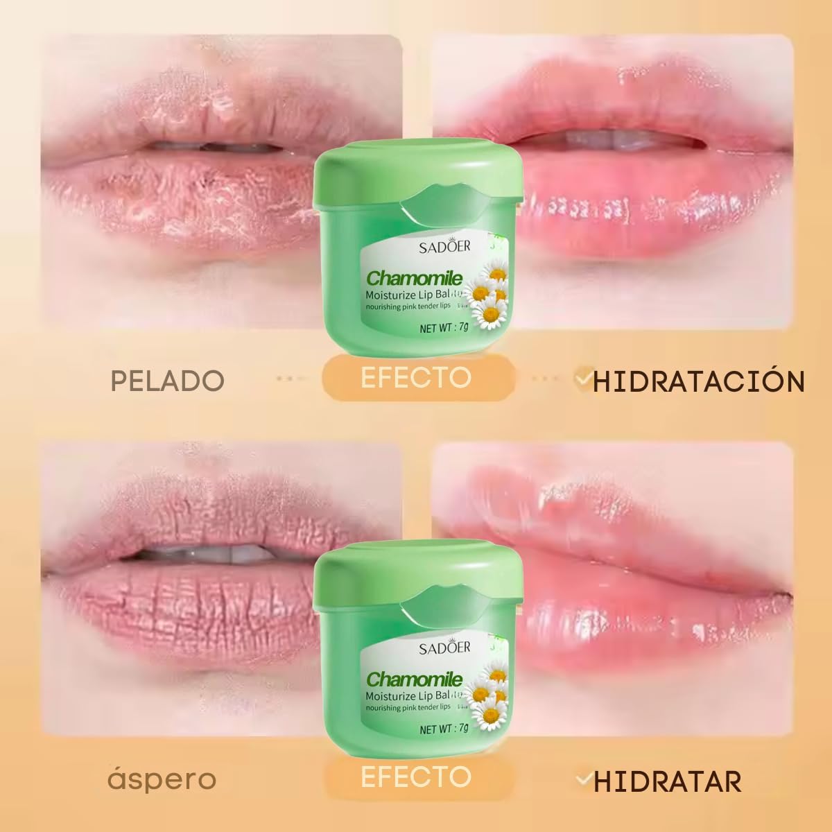 Duo Bright Moisturizing Lip Balm Repairing Mask Dry Lips Lip Lip Butter Strawberry Peach Facial Care Moisturizing Lip Balm Lips (Pack 3)