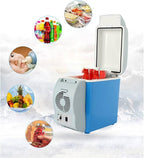 Portable Car Refrigerator, 7.5L Capacity, Dual Cooling and Warming Function, Electric Mini Fridge, Blue