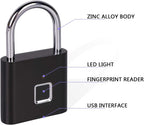 Fingerprint Padlock, One Touch Open Gym Lock for Locker, Sports, School & Employee Locker, Suitcase (No App, No Bluetooth & No Breaking into Troubled)