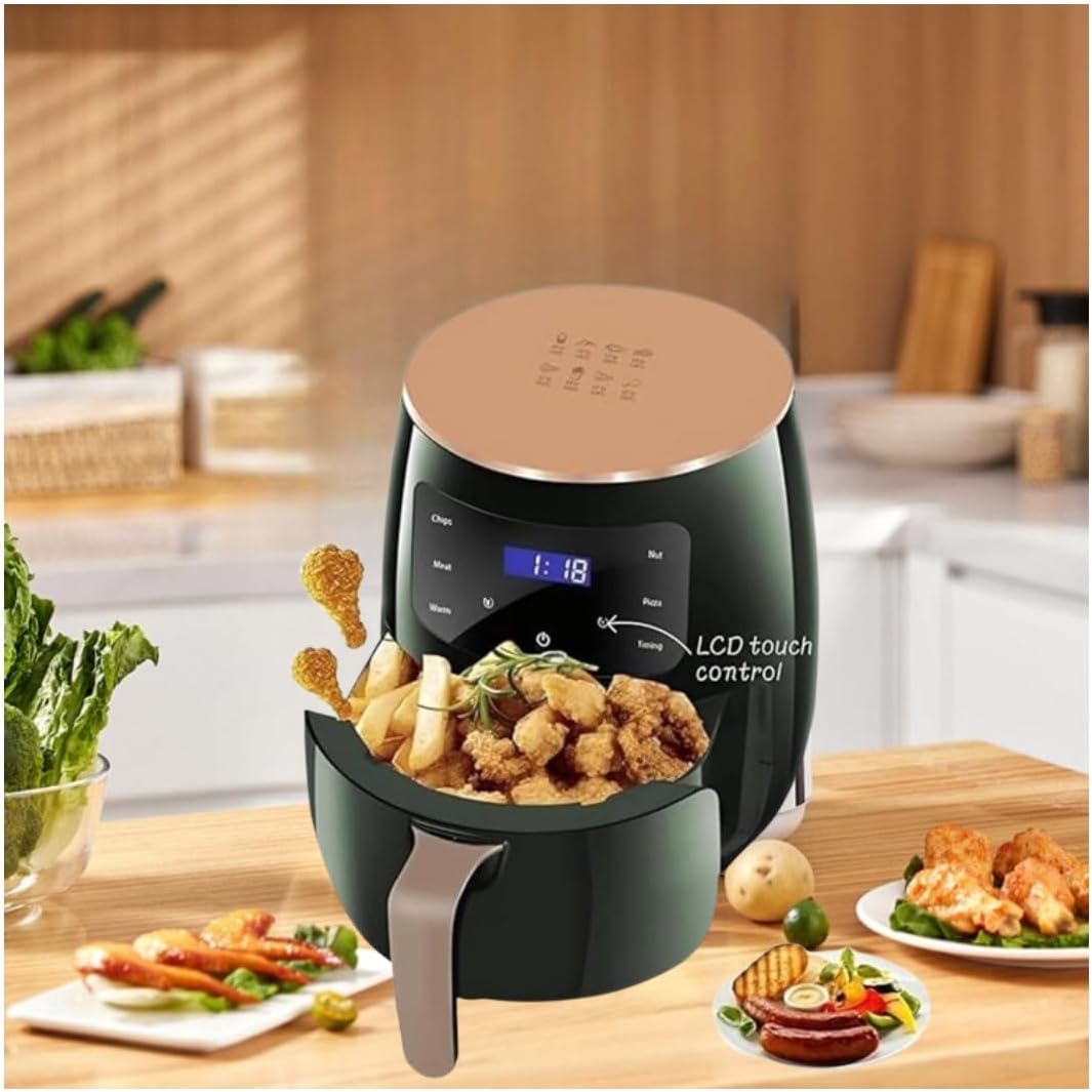 Air Fryer Digital 6L - Rapid Air Convection Technology Cooker, Black Toaster Oven Combo for Oil-Free Cooking, Large Capacity with Smart Controls