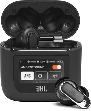 JBL Tour Pro 2 True Wireless Noise Cancelling Earbuds, Smart Case, Smart Ambient, 6-Mic Technology, Immersive Legendary Sound, Sound Amplification, Bluetooth 5.3, LE Audio - Black, JBLTOURPRO2BLK