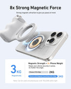 Magnetic Phone Camera Grip, Smartphone Shooting Holder Selfie Handle Snap with Wireless Shutter Button Remote for Smart Phones, Cellphone Vlog Video Photography.