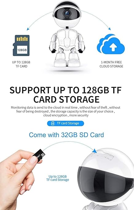 Cloud Home Security IP Camera Robot Intelligent Auto Tracking Camera Wireless Wi-Fi Baby Video Monitor Surveillance Camera 1080P