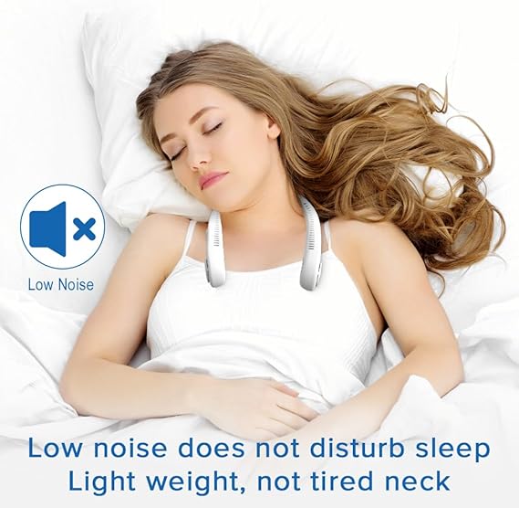 Neck Fan, Bladeless Personal Fan Cooling with 360°Airflow, Rechargeable Cooling Fan, 5 Speeds Adjustable With Digital Diaplay, Wearable Neck Fan for Home, Office, Travel and Sports