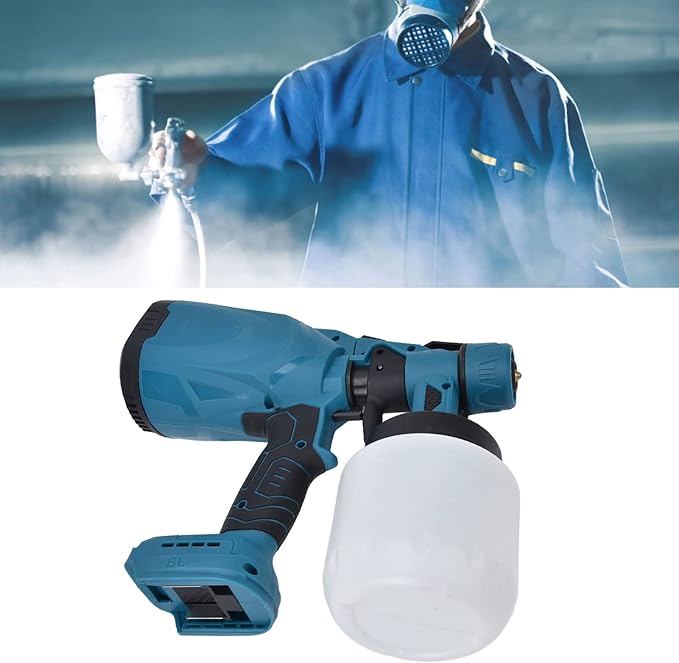 Cordless Paint Sprayer with 2pcs 21V 4.0Ah Cordless Spray Paint Machine 5 Nozzles 3 Patterns 1000ml Battery Powered Paint Sprayer High Pressure Electric for Home Furniture