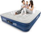 Premium King Size Air Bed with Advanced Support System and Built-In Electric Pump - Raised 33cm Inflatable Mattress & Guest Bed for Camping, Moving, Travel