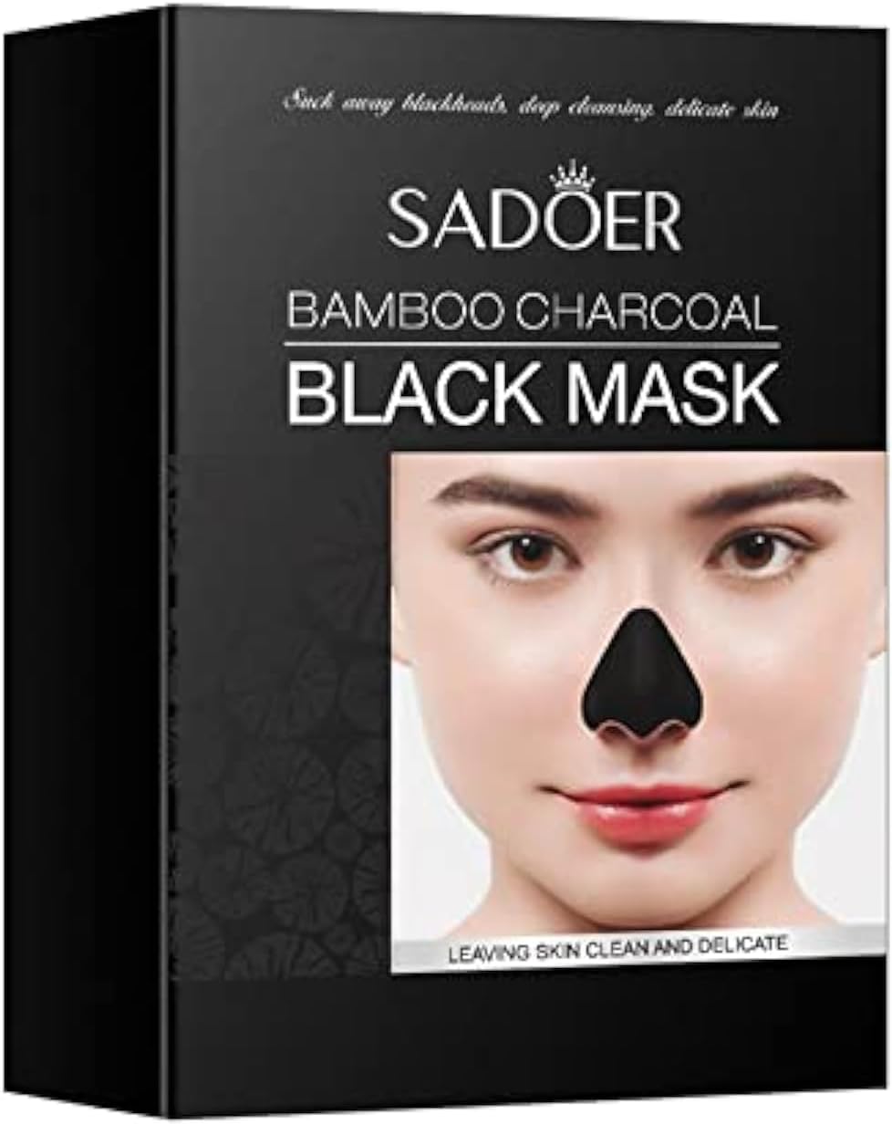 XC XICN SADOER Bamboo Charcoal Blackhead Nose Strips 10pcs / Soften Cutin, Deeply Clean Remove Blackhead and Absorb Oil in Pores,Protected T-zone