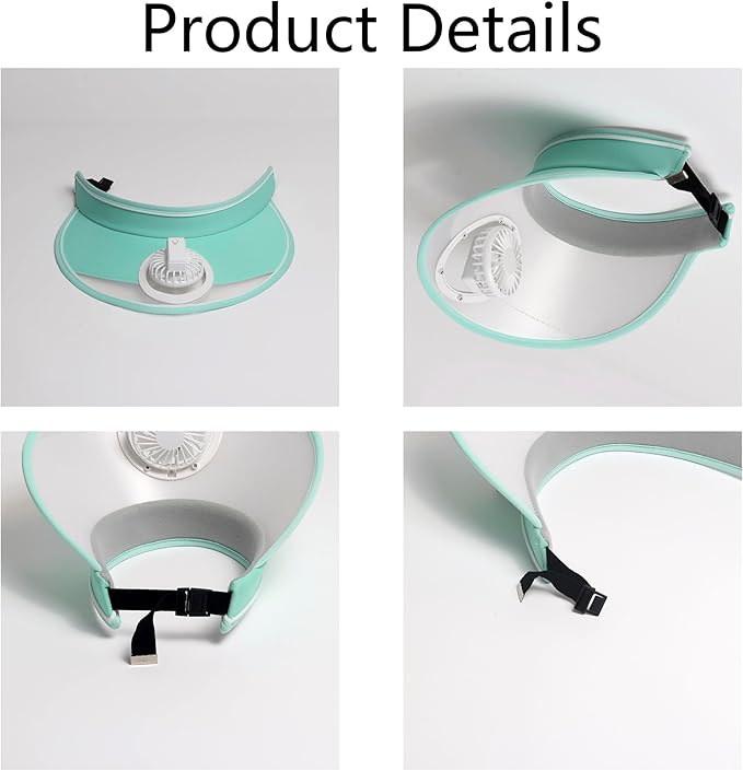 Sun Visors Hat with Fan, Rechargeable Hat with Fan Built in, Fan Hats for Women Kids with 3 Gear Wind Speed