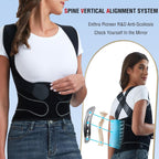 KASTWAVE Back Brace Posture Corrector for Women and Men, Support Waist Lumbar Back Straightener with Spine Vertical Alignment System, Lower Back Pain Relief (M)