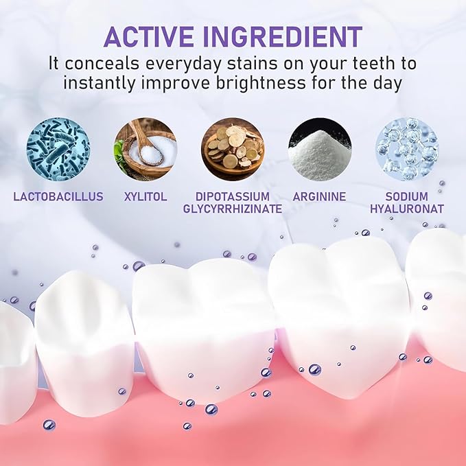 Hismile v34 Colour Corrector, Purple Teeth Whitening, Tooth Stain Removal, Teeth Whitening Booster, Purple Toothpaste - Packaging May Vary