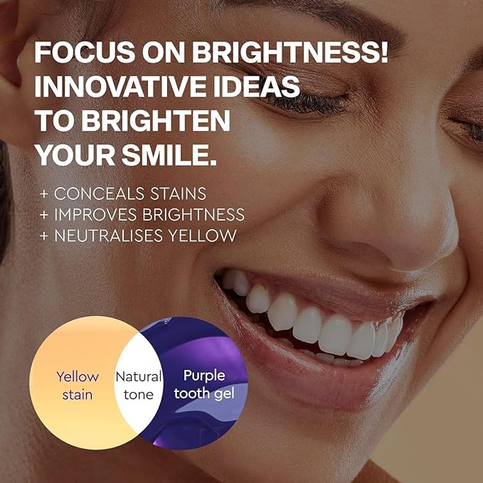 Hismile v34 Colour Corrector, Purple Teeth Whitening, Tooth Stain Removal, Teeth Whitening Booster, Purple Toothpaste - Packaging May Vary