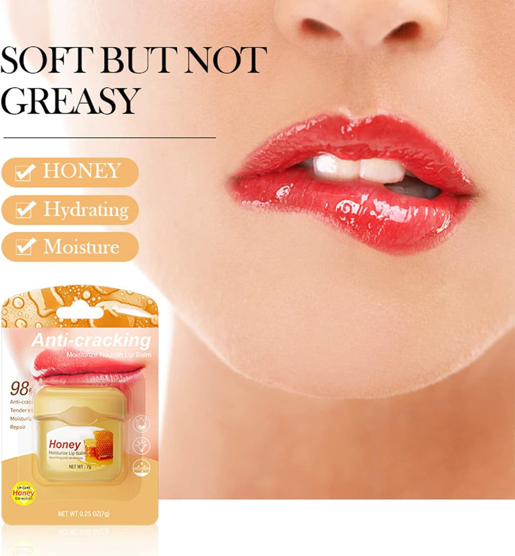 Lip Mask - Lip Sleeping Overnight Lip Care - Moisturizing Lip Balm - Improve Nourishes Dry Chapped Lips - Reduce Fine Lines Lip Care (Honey)