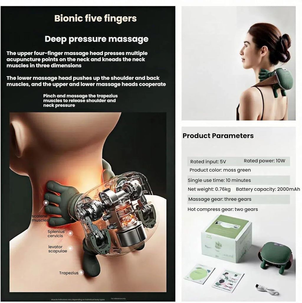 Siaasoo Neck &Shoulder Massage Master - Shiatsu Kneading with Heat, Deep Tissue Relief, Quiet Comfortable, Suitable for Men & Women