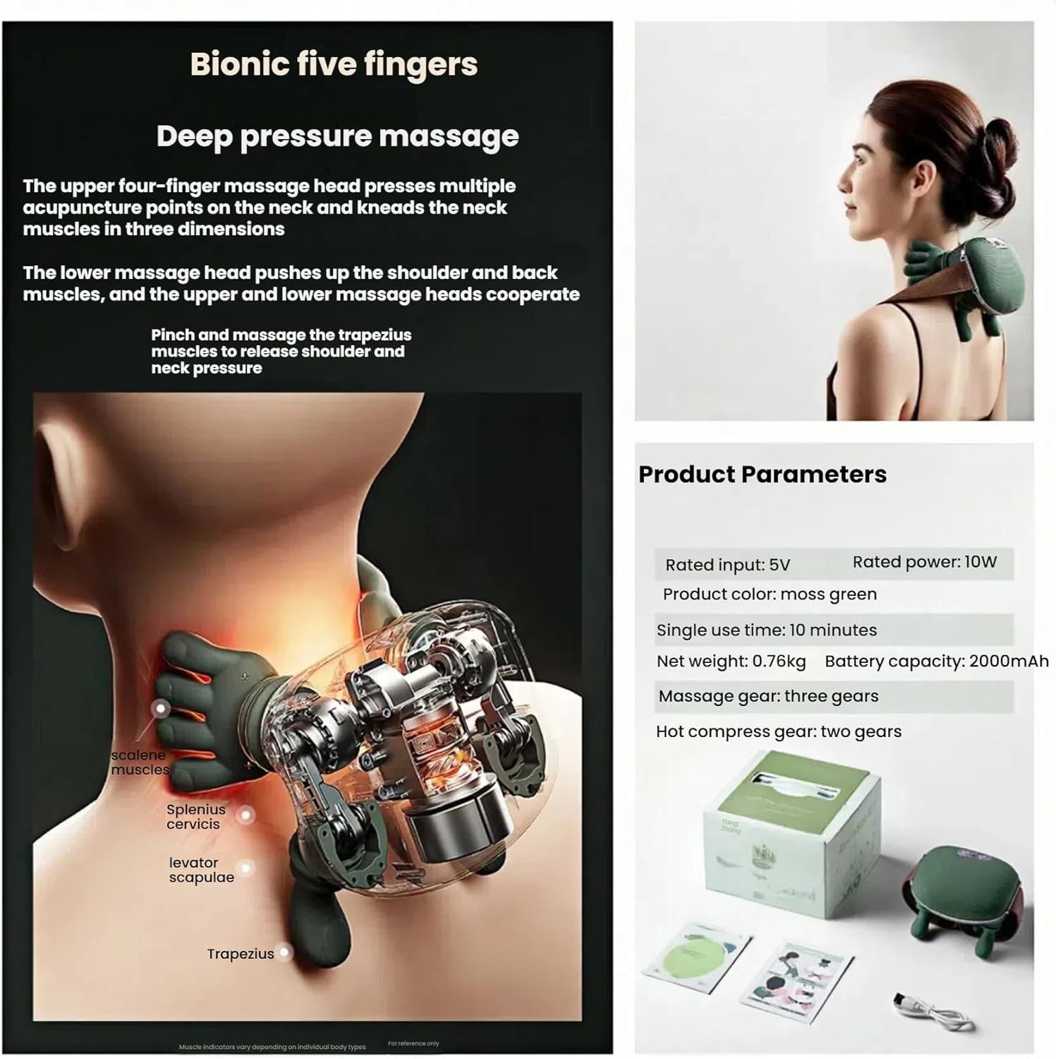 Siaasoo Neck &Shoulder Massage Master - Shiatsu Kneading with Heat, Deep Tissue Relief, Quiet Comfortable, Suitable for Men & Women