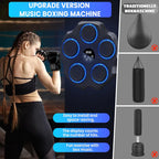 Music Boxing Machine, LED Electronic Music Boxing Machine with Boxing Gloves, 9 Speed Modes and Counting Mode Supports Bluetooth, Gift for Adults and Children Exercise