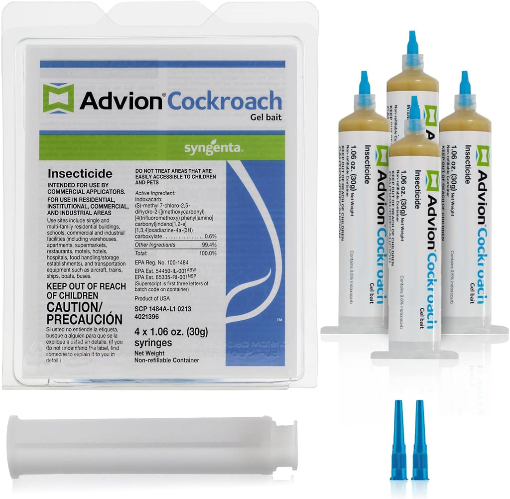 Advion Cockroach Gel Bait, Cockroach Bait Station for Cockroach Species Control, Advion Gel , 30g Syringe with Applicator