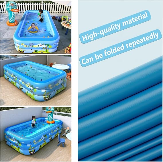 Inflatable Swimming Pool Indoor Outdoor PVC Swimming Pool Cartoon Thickening Swimming Pool for Toddler Kids Pool