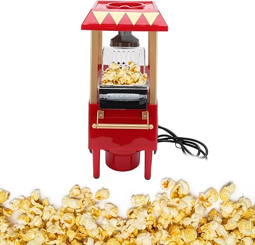 Mini Popcorn Maker | Automatic Popcorn Machine | Hot‑Air Popcorn Machine Electric Popcorn Popper Corn Popper for Home Party/Movie Nights/Birthday Gift