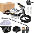 Handheld Pressurized Steam Cleaner with 6 pcs Accessories, Portable Steamer for Cleaning, Steam Cleaner for Home Use, Steamer for Cleaning Car, Furniture, Floor (White, AE Plug)