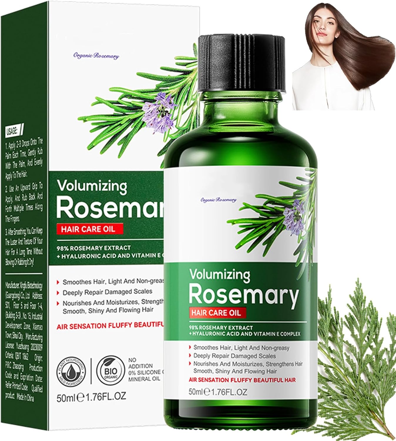 Rosemary Hair Care Oil, Rosemary Oil for Hair Growth, Nourishing Hair Care Essential Oil, Strength Smooth Repairing Dryness and Damage, Hair Care Oil for Hair Loss Women Men - 50ml