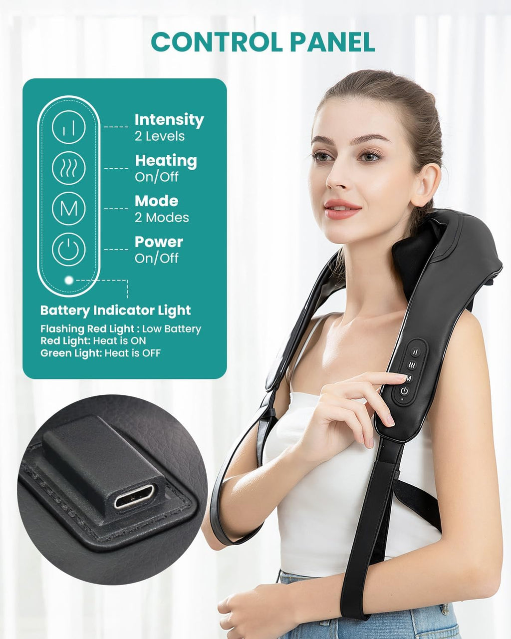 Nekteck Cordless Neck Massager with Soothing Heat, Deep Tissue 4D Expert Kneading Massager, Shiatsu Neck and Shoulder Massage Pillow for Neck, Traps, Back and Leg, Gifts for Men Women Mom Dad