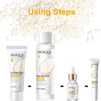 Rosarden Rice Raw Pulp Skin Care Set for Women and Teenage Girls, Rice Raw Pulp Skin Care Set with Rice Water Toner Cleansing Serum Eye Cream for Moisture, Anti Ageing, Firming Skin