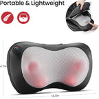 PureHeal Neck Massager with Heat, Shiatsu Massage Pillow with Deep Tissue Kneading for Shoulders Lower Back Leg Calf Body Muscle, Gifts for Mom Dad at Car Home Office Chair