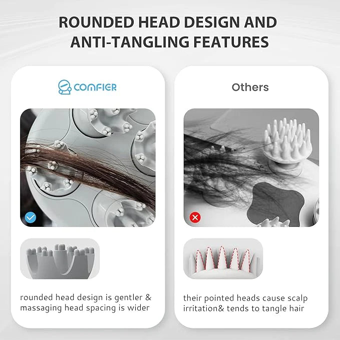 Electric Cordless Hair Scalp Massager with Kneading 84 Massage Nodes, Handheld Portable Head Scratcher Massager for Hair Growth, Deep Clean, Christmas Gifts for Women Men Mom Dad